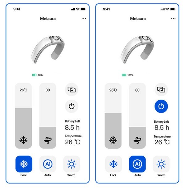 図4：アプリを使って温度や風量の調整が可能